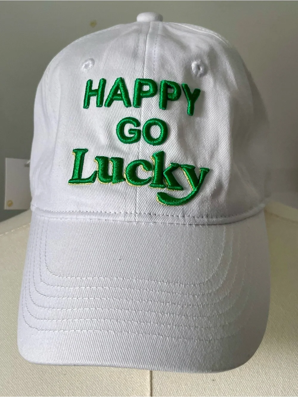 Shiraleah Happy Go Lucky Embroidered Baseball Cap Hat O/S NWT